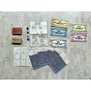 Careers Board Game 1958 Edition Lot of Replacement Pieces Cards Score Pads Rules